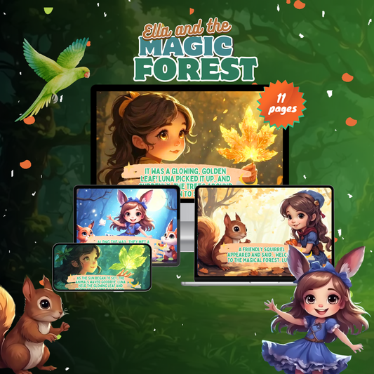 Ella and the Magic Forest fun kids adventure book with colorful illustrations on devices