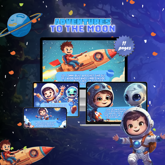 Kids adventure book moon featuring colorful illustrations and engaging stories for young readers