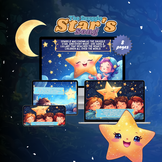 My Kids Dream kids bedtime storybook titled The Snuggle Star's Song with 8 colorful pages featuring a sleeping star