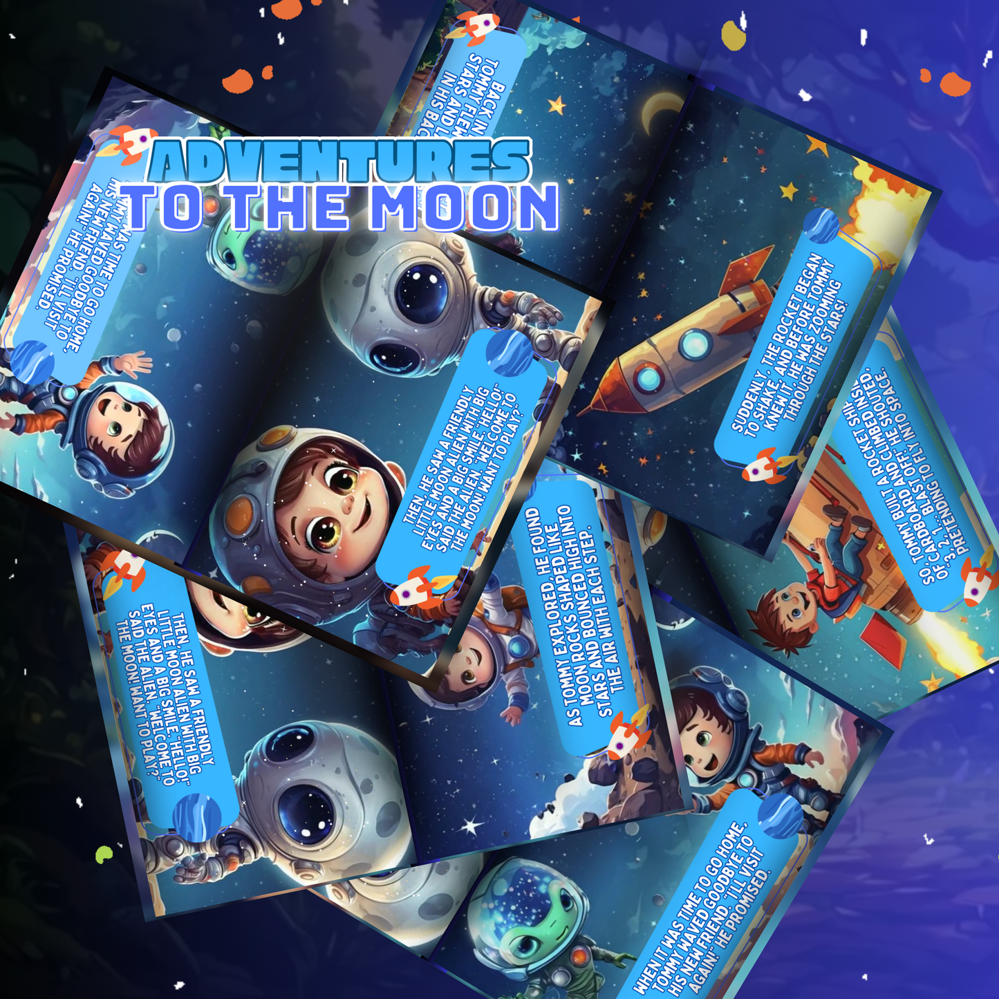 Colorful digital story book bundle Volume 2 featuring space adventures for children