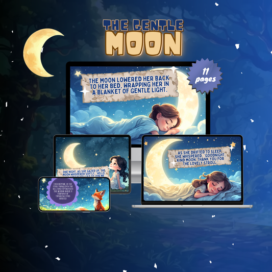The Gentle Moon digital storybook featuring 11 pages with enchanting illustrations for children