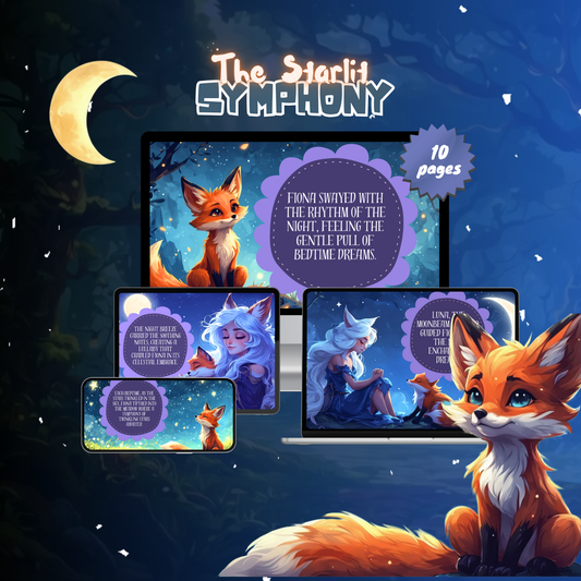 The Gentle Moon story book displayed on various devices with whimsical nighttime illustrations